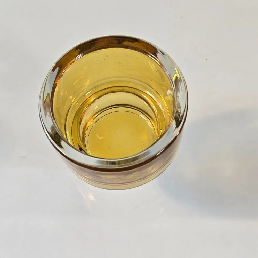 Ikea Thick Amber Glass Tea Light Candle Holder Single